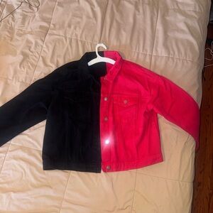 SHEIN Kids Black and Pink Jean Jacket